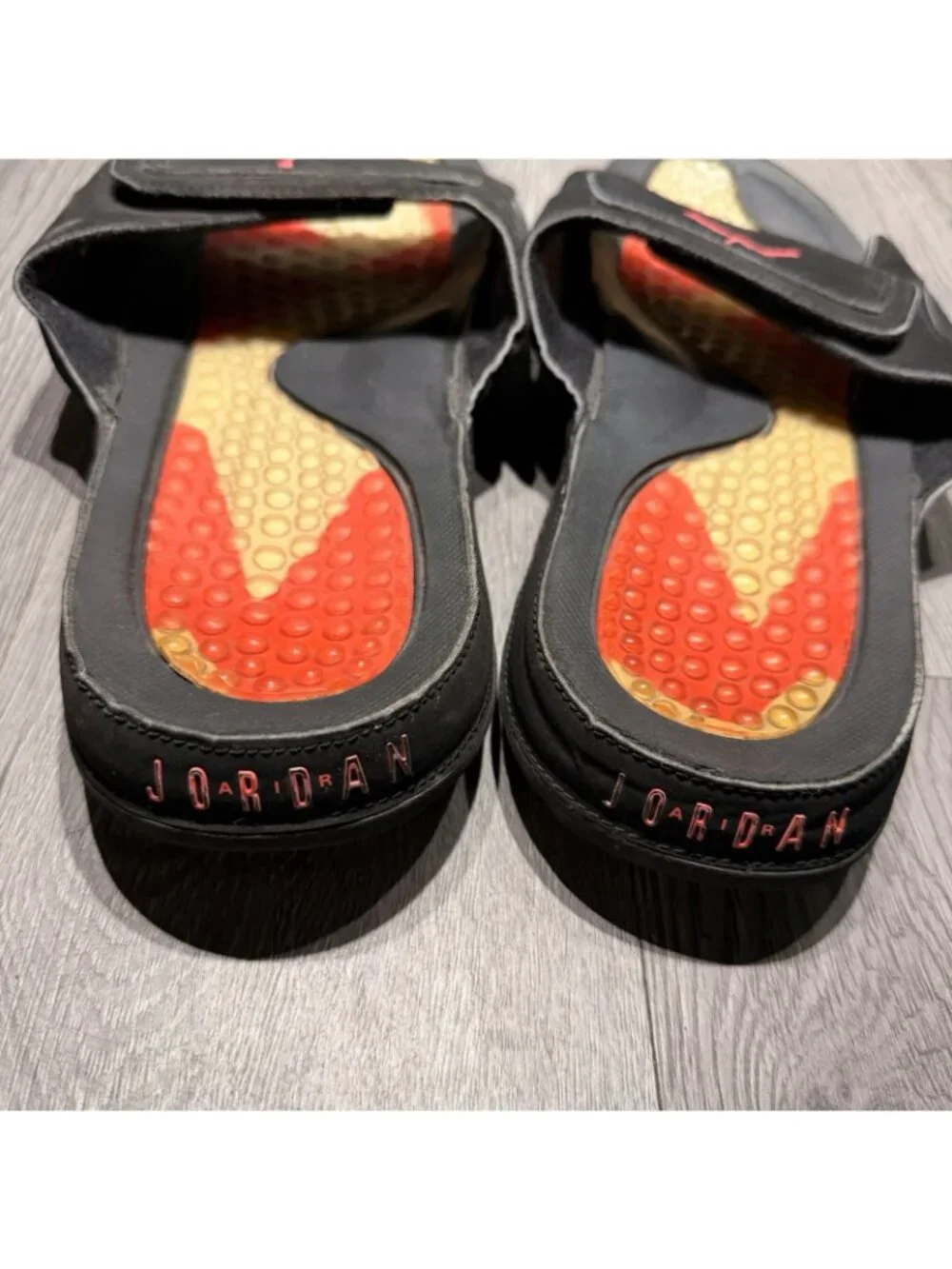Jordan Hydro Slides Retro 6 Infrared Mens Size 13 Slippers 630752-060 Black